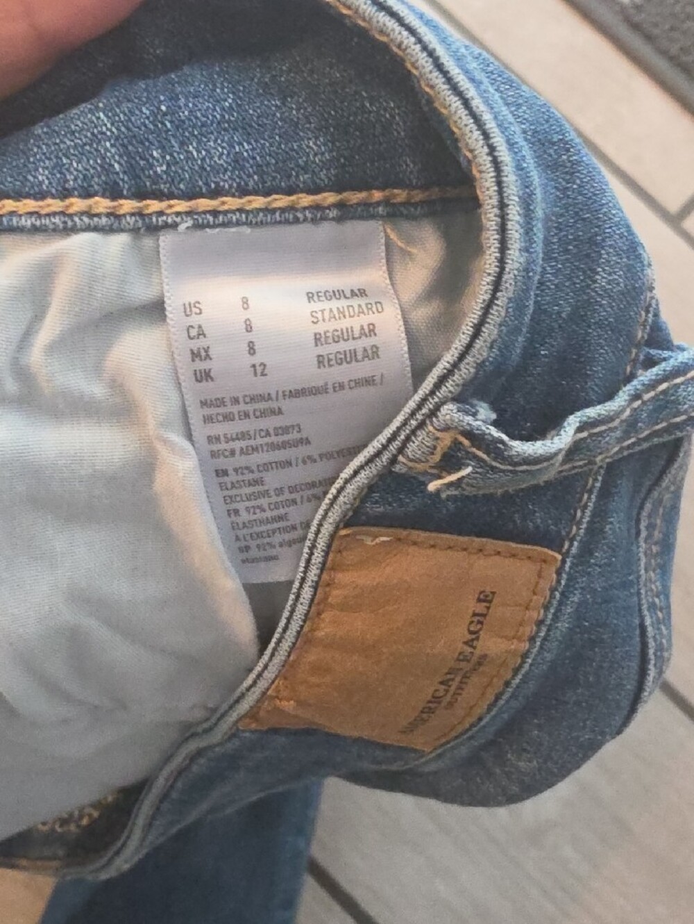 American Eagle Outfitters Blue Ripped Skinny Jeans - Picture 2 of 3